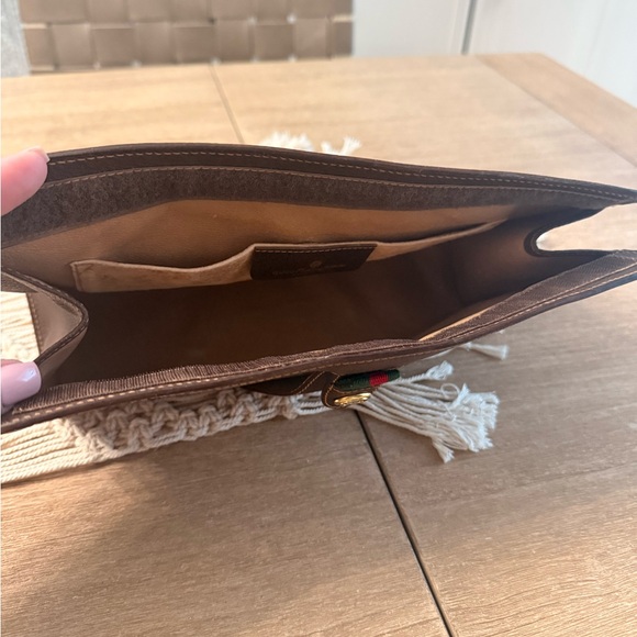 GUCCI Vintage Sherry Line Beige and Brown Monogram Clutch - Picture 5 of 6